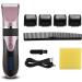 BOKIOESDE Electric Hair Clippers 0.8-2.0mm Rechargeable Barber Man Ceramic Trimmer Low Noise Shaver with Limit Hairbrushes Pink - Buy Online on GoSupps.com