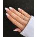Kamize Medium Press on Nails Gradient Almond Fake Nails Artificial White Nails Acrylic False Nails for Women and Grils Milky white gradient