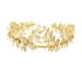 Frcolor Leaf Crown Headpiece Greek Goddess Pearl Leaf Bridal Wedding Headbands Crown (Gold)