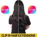 FDEETY Clip in Hair Extensions 22 Inch Set Curly Wave Long Hair Extension Clip ins Wavy Hair Extensions for Women Synthetic Clip on Extension (Dark Brown) - Buy Online on GoSupps.com