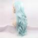 Buy Xiweiya Light Blue Long Wavy Synthetic Lace Front Wig - 24 Inch Mint Green Heat Resistant Fiber for Women | International Shipping Available - Buy Online on GoSupps.com