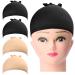 URAQT Wig Caps 4 Pcs Stretchy Nylon Stocking Wig Cap Ultra Thin Unisex Wig Cap to Hold Wig in Place for Women Men Breathable Wig Net Cap for Long Short Hair 2 Black+2 Beige