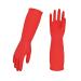 Vgo... 2-Pairs Dishwashing Gloves Reusable Household Gloves Kitchen Gloves Long Sleeve Thick Latex Cleaning Washing Working Painting Gardening Pet Care (Size S Red RB2143) S Red