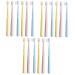 Minkissy 18 STK children's toothbrush toothbrush with dental floss household toothbrush sensory toothbrush daily toothbrushes made of plastic teeth pp baby manual toothbrush bag 1 piece (1 Pack) different colors x 3 pieces
