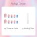 Blue Heart French Style False Nails - 24pcs Medium Square Press on Nails with Glue - Elegant Sweet Fake Nails for Women and Girls - Buy Online on GoSupps.com