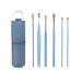 Lmyzcbzl Ear Wax Remover 6 Pcs Kit Stainless Ear Wax Removal Portable Ear Cleaning Set Earwax Cleaner Tool Blue