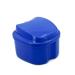 Genco Dental Denture Case with Strainer | Night Cleaner Bath Box for Retainer, Mouthguard | False Teeth Cleaning | Blue - Buy Online on GoSupps.com