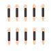 10pcs Disposable Double End Eyeshadow Brush Sponge Tip Oval Eyeshadow Applicator Black