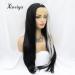 Shop Long Black Lace Front Wig with White Highlights - Soft Smooth Heat-Resistant Mermaid Hair for All Occasions - Buy Online on GoSupps.com