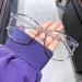 Transparent Computer Glasses Frame for Men & Women - Anti Blue Light Round Eyewear - Stylish Optical Spectacles (White - Buy Online on GoSupps.com
