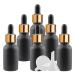 ZEOABSY 6 Pieces 15ml Empty Frosted Black/Gold Glass Dropper Bottles with Glass Pipette for Essence Essential Oil Elite Fluid Travel Cosmetics Storage Containers