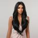 Long Curly Black Wigs for Women | Natural Wavy Synthetic Middle Part Wig - Shop Internationally! - Buy Online on GoSupps.com