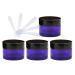Zeoabsy 4 pieces empty purple glass cream box 30ml with black screw cap purple screw box glass tinge glass socket ointment put cosmetic can for gels creams + 4x spatula black 30ml