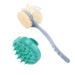 Upgrade Shower Back Scrubber with Bristle and Loofah & Hair Scalp Massager Shampoo Brush  Long Handle Back Body BrushShower Brush Loofah Body Scrubber  Hair Scalp Scrubber Brush for Women Men&Pet Blue