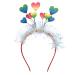 FOMIYES Glitter Heart Headband Colorful Love Heart Hair Hoop Heart Head Bopper with Tassel Valentines Day Hairband Lovely Headpiece for Girl Women Party Hair Decor