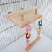 Wooden Bird Perch Play Gym with Swing & Ferris Wheel for Parrots, Lovebirds, Chinchillas - Green Cheeks, Hamsters, Budgies - Chew Toys & Exercise Stands - Buy Online on GoSupps.com