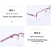 ZUKKY Pink Half Frame Reading Glasses for Women - Blue Light Blocking Anti-Glare Rectangle Computer Readers AM28 - Buy Online on GoSupps.com