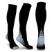 ZLYJ 3 Pairs Compression Socks for Men and Women Sports Knee High Socks High Socks for Travel and Ankle Protection Gray L