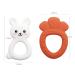 PAPACHOO Teething Toys 2 Pack - Bunny Carrot Silicone Infant Teether Set | BPA Free Baby Soothing Toy for Teething Relief - Buy Online on GoSupps.com