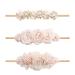 Baby Girl Flower Headbands Set-Elastic Hair Band Crown Flower Wraps for Newborn Infant Toddler 3Pcs by mligril Beige