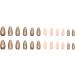 JustOTRY 24 Pcs Nude Oval Short False Nails with Jewels Brown Glitter French | Press on Nails Pattern - Almond Medium Stick on Nails | Nail Glue Included - Perfect for Women's Nail Art - Buy Online on GoSupps.com