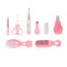 Baby Grooming Kit 8PCS Baby Healthcare and Grooming Kits Baby Hair Brush Nail Clipper Nose Cleaner Finger Toothbrush Nail Scissors Manicure Kit with Storage Bag