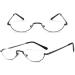 Retro Half Moon Reading Glasses for Men & Women - Lightweight Metal Half Frame Anti Eyestrain 2.5x Magnification - Black - Buy Online on GoSupps.com