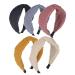 Knotted Headbands for Women Wide Headband,5Pcs Cross Knot Hair Hoop Knot Headbands Womens Headbands Elastic Turban Boho Bandeau Hair Accessories for Washing Face 5pcs style 1