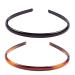 Set of 2 Women Girls Hard Plastic Headband Hair Hoop Black and Brown High-grade Headwear Hairband (Style A#)