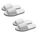 VASANA 2 Pairs Soft Open Toe Hotel Slippers White Spa Slippers for Women Men Spa Party Guest Hotel