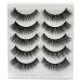 Vivis False Eyelashes 5 Pairs 3D Mink Natural Lashes Cross Fluffy Volume Hand-made Natural Dramatic Fake Eye Lash Black Soft for Various Makeups A19