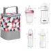 DZOZO Insulated Breast Milk and Baby Bottle Cooler Bag - White Background with Triangular Design - Buy Online on GoSupps.com