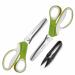 Pinking Shears Set (Pack of 2 PCS Serrated & Scalloped edges) By Astrophos - Zig-zag Scissor for Fabric Leather & Paper - Pinking Dressmaking Sewing Scissors AP-002-B Green