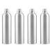 Zeoabsy 4 pieces 250 ml of empty round silver aluminum bottle with aluminum screw cover silver 250ml screw bottles made of aluminum for filling cosmetics essences oil bathroom hotel travel 250ml silver