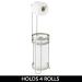 mDesign Metal Toilet Paper Holder Stand with Storage - Holds 3 Spare Rolls - Satin Finish - Buy Online on GoSupps.com