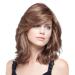 TIREOW Medium Length Curly Brown Wig for Women - Synthetic Water Wave Hair Wig - Buy Online on GoSupps.com