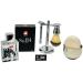 G.B.S Premium Shaving Kit Long Handle Safety Razor Cologne Shaving Brush Chrome Shave Bowl Shaving Soap Shaving Razor and Brush Stand and Blades