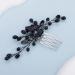 Teyglen Women's Black Crystal Rhinestone Wedding Hair Comb - Elegant Bridal Side Hair Accessory - Buy Online on GoSupps.com