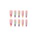 Justotry 24pc Colorful Stiletto Nails - Flower & Rainbow French Press On Fake Nails for Women - Buy Online on GoSupps.com
