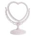 Hiinice Cosmetic Mirror Makeup Mirror Heart Shaped Rotatable Double Sided Desktop Cosmetic Vanity Mirror Beige