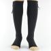 Amadon Compression Stockings for Men & Women | Open Toe Support for Varicose Veins Edema & Pregnancy | Black LL - Buy Online on GoSupps.com