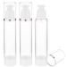Benecreate 3 pieces of touring foundation container 120 ml refillable make-up bottle of empty airless pumping pout made of white plastic for lotion shampoo and other 120ml (4.06fl. OZ)