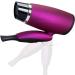 1800W Folding Hair Dryer for Ladies Powerful Travel Hairdryer Portable Fold Handle Grip 3 Heat Cold Shot Button DC Motor Fast Blow Dryer Hair-Dryer Lightweight Quiet Household with Nozzle Purple - Buy Online on GoSupps.com