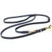COPCOPET-fat leather line for dogs-3-way adjustable dog leash made of soft leather with carabiners & fittings made of brass-braided leash 100% handmade in Germany (2.40 m x 20mm | blue) 2.40 x 20 mm blue