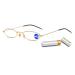 Koosufa metal anti -blue light reading glasses with etui men women Wortchable glasses shell classic hinge narrow ultra light reading glasses pocket clip glasses clip 1.0 1.5 2.5 3.5 4.0 1x gold 1.5 x
