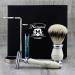 Top Old School Shaving Set for Men | Silver Tip Brush DE Safety Razor & Chrome Stand - Gentlemen's Grooming Essential - Buy Online on GoSupps.com