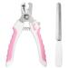 Dudi pet claw scissors for dogs cats - also for rabbits rabbits & guinea pigs - with safety mechanism - nail scissors set with claw grinder - white pink - large large white/pink