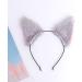 Healeved Plush Ear Hair Cartoon Stuffed Headband Headdress Hair Accessory for Women Girls Party Grey - Buy Online on GoSupps.com