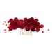 DOITOOL 1pc Barrettes for Women Hair Barrettes for Girls Floral Hair Accessories Hair Accessory for Girls Pearl Hair Barrettes Womens Hair Clips Tiara Hair Comb Korean Red Bride