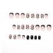 24 Pcs Square Shape Press on Nails Short Length with Black Heart-Shaped French Designs Fake Full Cover Fake Nails Nails Art for Women and Girl Stick on Nails 07 - Buy Online on GoSupps.com